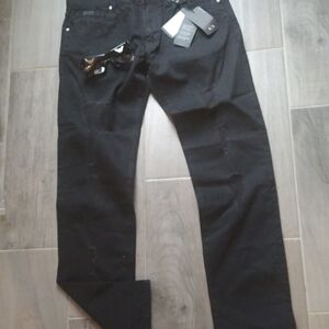 Men's J13 A/X Armani Exchange Slightly Distressed Black Skinny Jeans +Sunglasses